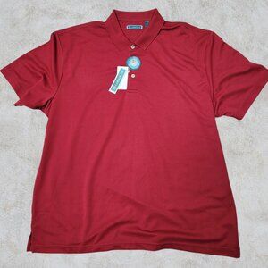 NWT Cubavera Mens Short Sleeve Polo Shirt Color RED Size XXL Polyester